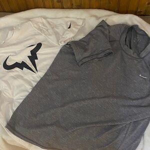 Nike White and Gray Logo T-Shirts